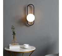 KOSILUM - Applique murale vintage noire et verre blanc - Belisto - Lumière Blanc Chaud Eclairage Salon Chambre Cuisine Couloir - - - E27 - IP20