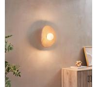 KOSILUM - Applique ou plafonnier en céramique texturée et verre blanc - Niria - Lumière Blanc Chaud Eclairage Salon Chambre Cuisine Couloir - - - G9 - IP20