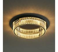 KOSILUM - Élégant plafonnier pampilles de cristal - Pezzati - Lumière Blanc Chaud Eclairage Salon Chambre Cuisine Couloir - 27W - 2320 lm - LED intégrée - IP20