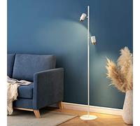 KOSILUM - Lampadaire blanc deux spots pivotants - Elya - Lumière Blanc Chaud Eclairage Salon Chambre Cuisine Couloir - 2 x max 15W - - GU10 - IP20