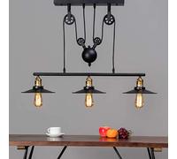 KOSILUM - Lampe industrielle suspension - Triple Piattino - Lumière Blanc Chaud Eclairage Salon Chambre Cuisine Couloir - 3 x 60W - - E27 - IP20