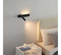 KOSILUM - Lot de 2 appliques noire tête de lit droite et gauche - Lodvi - Lumière Blanc Chaud Eclairage Salon Chambre Cuisine Couloir - - 1211 lm - LED intégrée - IP20