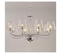KOSILUM - Lustre baroque design 8 bras verre transparent - Matane - Lumière Blanc Chaud Eclairage Salon Chambre Cuisine Couloir - 8 x max 25W - - G9 - IP20