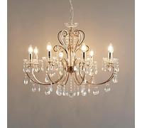 KOSILUM - Lustre cristal or rose baroque 8 bras - Pavia - Lumière Blanc Chaud Eclairage Salon Chambre Cuisine Couloir - - - E14 - IP20