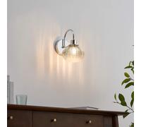 KOSILUM - Petite applique murale tendance métal chromé et verre coloré - Seren - Lumière Blanc Chaud Eclairage Salon Chambre Cuisine Couloir - - - G9 - IP20