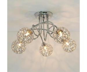 KOSILUM - Plafonnier design 5 boules Aphyse - Lumière Blanc Chaud Eclairage Salon Chambre Cuisine Couloir - 5 x 25W - - G9 - IP20