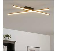 KOSILUM - Plafonnier design deux bras croisés LED - Akita - Lumière Blanc Chaud Eclairage Salon Chambre Cuisine Couloir - 24W - 2450 lm - LED intégrée - IP20