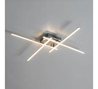 KOSILUM - Plafonnier LED design 4 bras chromés - Yuna - Lumière Blanc Chaud Eclairage Salon Chambre Cuisine Couloir - 19W - 1560 lm - LED intégrée - IP20