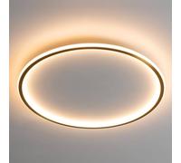 KOSILUM - Plafonnier LED dimmable rond 60 cm cercle doré - Alessia - Lumière Blanc Chaud Eclairage Salon Chambre Cuisine Couloir - 40W - 5470 lm - LED intégrée - IP20