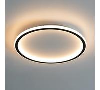 KOSILUM - Plafonnier LED rond 40 cm cercle noir - Alessia - Lumière Blanc Chaud Eclairage Salon Chambre Cuisine Couloir - - 1950 lm - LED intégrée - IP20
