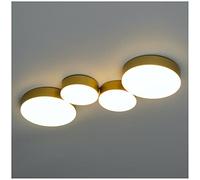 KOSILUM - Plafonnier moderne doré 4 spots lumineux LED - Skavi - Lumière Blanc Chaud Eclairage Salon Chambre Cuisine Couloir - 38W - 1530 lm - LED intégrée - IP20