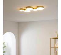 KOSILUM - Plafonnier moderne doré 5 spots lumineux LED - Skavi - Lumière Blanc Chaud Eclairage Salon Chambre Cuisine Couloir - 43W - 2900 lm - LED intégrée - IP20