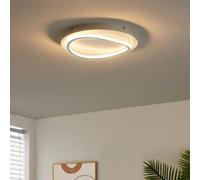 KOSILUM - Plafonnier rond blanc boucle LED futuriste - Maori - Lumière Blanc Chaud Eclairage Salon Chambre Cuisine Couloir - 41W - 3880 lm - LED intégrée - IP20