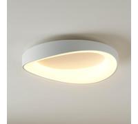 KOSILUM - Plafonnier rond blanc épuré LED intégrées dimmable 50 cm - Belina - Lumière Blanc Chaud Eclairage Salon Chambre Cuisine Couloir - 21W - 2712 lm - LED intégrée - IP20