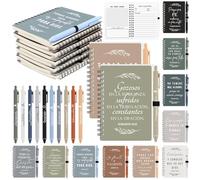 Kosiz Lot de 10 carnets de prière chrétienne espagnol, carnet de prière, verset de la Bible, stylo à bille, Cristianos En Español, fête des pères, études bibliques, cadeaux en vrac pour fournitures