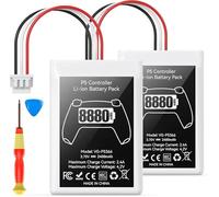 Kosker Batterie de Manette PS5, 2×8880mWh Batteries Li-ION Haute Capacité, Remplacement de la Batterie de pour Manette Sony PS5 CFI-ZCT1W, 53% d’Endurance en Plus (Capacité)