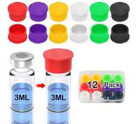 KOSLEOW 12 Pièces 3ml Flacons de Laboratoire Housse de Protection, Flacons Sterile Housse, Anti Fuite Housse Anti, Poussière Flacons pour 3ml D'échantillons Scellés Flacons Vides Stériles en Ver