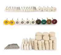 KOSLEOW 134 Pièces Roues à Polir en Laine de Filt pour Dremel Accessoires， Embouts de Polissage Montés sur Tige 3mm, Embout de Lustrage pour Métal Verre Bijoux，Outil Rotatif Multifonction