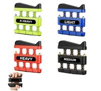 KOSLEOW 4 Pièces Reeducation Main, Renforceur de Doigt et Poignet, Hand Grip avec 4 Résistances pour Musculation Main, Avant bras, Rééducation et Escalade