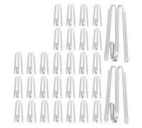 KOSLEOW 50pcs Crochet Rideau en Acier Inoxydable, Rufflette pour Crochet Rideaux, Accroche Rideau sans Perçage pour Rideaux de Fenêtre, Porte et Douche, Argenté