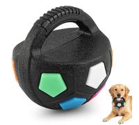 KOSLEOW Jouet pour Chien en Forme de Football avec Poignée, Jouet à Mâcher 13cm en Caoutchouc, Balle Interactive pour Chiens de Taille Moyenne et Grande, Idéal pour Jeu en Extérieur