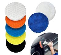 KOSLEOW Kit Pad de Polissage Voiture 7 Pièces 150mm,Tampon de Polissage Ensemble de Mousse de Polissage Polyvalent pour Ponceuse de Polisseuse Excentrique