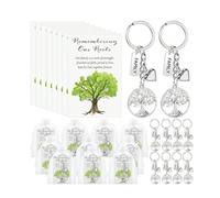 KOSLEOW Lot de 24 Porte clés Arbre de Vie avec Cartes et Sachets, Cadeau de Réunion Familiale, Cadeau de Nouvelle Maison, Crémaillère, Cadeau Invité pour Noël, Baptême, Fête