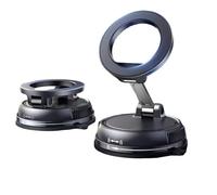 KOSLEOW Support Telephone Voiture Magnetique Ventouse Extra Forte, Réutilisable Support Téléphone 360° Pliable pour iPhone16 15 Pro Max, Galaxy S25, Accessoire Voiture