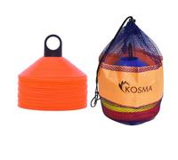 Kosma Lot de 50 cônes d'entraînement Multi-Sports avec Support de Transport | Cônes d'entraînement d'agilité - Couleur : Orange