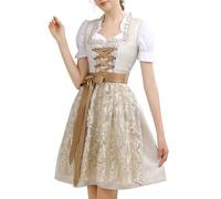 KOSMEEU Robe Traditionnelle Dirndl Oktoberfest pour Femme Dirndl Blouse Dames Chemisier Dirndl Parfait pour Carnaval & Oktoberfest Apricot 44