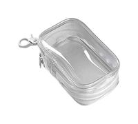 Kosmetiktasche Klein Für Handtasche - Beauty Bag Transparent | Wasserdicht Kulturbeutel Durchsichtig PP 6,5 x 4 x 10,5 cm - Makeup Poches Reise Organizer Mit Schlüsselanhänger, C, Fare riferimento