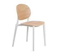 Chaise blanche, assise et dossier en Bois naturel