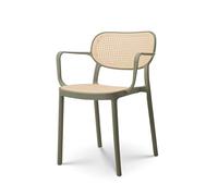 Kosmi Chaise de Salle à Manger Verte Style Vintage avec accoudoirs