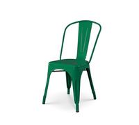 Kosmi - Chaise en métal Vert Sapin Style Industriel - Aspect Brillant
