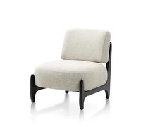 Kosmi Fauteuil de Salon Design Beige Naomi- Fauteuil Lounge Moderne en Bois & Tissu Bouclé - Assise Confortable, Style Contemporain & Rétro - Salon, Chambre, Coin Lecture