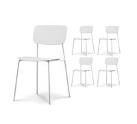 Lot de 4 chaises scandinaves au design minimaliste coloris blanc