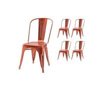Kosmi Lot de 4 chaises Style Industriel en métal Couleur cuivre - Finition Brillant