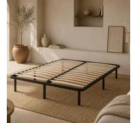 Kosmi Sommier à Lattes - Lattes Multiplis en Bois, Cadre Métal Renforcé, 9 Pieds de 20 cm, Sommier Kit Facile à Monter, Structure Acier Solide pour Matelas 2 Places (160x190 cm (28 Lattes))