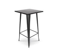 Table de bar ""Mange Debout"" style industriel en métal noir mat - 60x60 cm