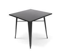 Kosmi Table Style Industriel en métal Noir Mat - 80x80 cm