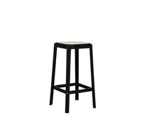 Kosmi Tabouret Oasis en Résine - Empilable, Léger, Cuisine, Îlot et Comptoir (Noir, H65cm)