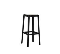 Kosmi Tabouret Oasis en Résine - Empilable, Léger, Cuisine, Îlot et Comptoir (Noir, H75cm)