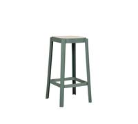Kosmi Tabouret Oasis en Résine - Empilable, Léger, Cuisine, Îlot et Comptoir (Vert, H65cm)