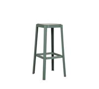 Kosmi Tabouret Oasis en Résine - Empilable, Léger, Cuisine, Îlot et Comptoir (Vert, H75cm)
