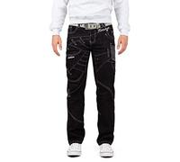 KOSMO LUPO Herren Jeans KM130-1 Schwarz W36/L34
