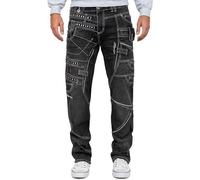 KOSMO LUPO Jean Homme Regular Fit Patchwork Rivets Denim | Coutures contrastées, streetwear pour homme, coupe regular, détails patchwork, rivets et denim