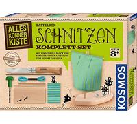 Kosmos 604608 Kit Complet de Sculpture avec Couteau de Sculpture pour Enfants, Bloc de Bois de Tilleul, kit de Bricolage pour Enfants à partir de 8 Ans