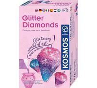 Kosmos 617189 Diamants Scintillants, pendentifs de Bijoux Scintillants, avec moules à couler, Rubans, granulés en 3 Couleurs, kit d'expérimentation pour Enfants de 8 à 12 Ans, multilingue