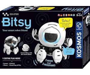 Kosmos 617424 Bitsy - Votre ami Robot Intelligent, Robot pour Enfants, contrôle Bitsy avec clicker sonore, Jouet pour Enfants, boîte d'expérimentation à partir de 8 à 12 Ans, Manuel multilingue