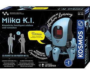 KOSMOS 620899 Miika K.I. Robot expérimenter et comprendre l'intelligence artificielle, entraînez-le avec des gestes ou de la voix, boîte d'expérimentation innovante pour les enfants de 10 à 14 ans, jouet robot